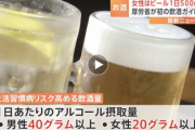 【速報】厚労省「ビール500ml缶を毎日2缶以上飲んでる人、アウトです」