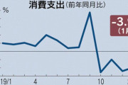 1月の消費支出 前年同月比3.9%減 4か月連続の減少
