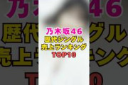 乃木坂46・歴代シングル売上ランキングTOP10#芸能界 #芸能 #shorts #乃木坂46 #乃木坂