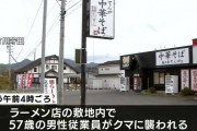 ラーメンの仕込み中にクマに襲われ男性けが　「やられて、投げ返した」　男性は反撃しクマ逃げる　国道沿いの店舗敷地内に出没　青森県三戸町
