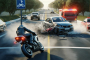 【衝撃動画】逆走バイクが対向車と衝突