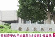 【速報】性別変更の手術要件は「違憲」 性同一性障害の特例法めぐり最高裁が初の判断、公衆トイレや公衆浴場どうなるのか・・・