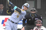 阪神　佐藤輝明が驚きの一撃　弾丸ライナーで右中間後方のネットに突き刺す　全３打席で出塁「いい内容だったと思います」
