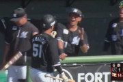 打った瞬間！山口、練習試合第3号ホームラン！ロッテようやく1点返す！