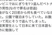【悲報】お金が無くてオニギリを盗んだベトナム人さん　裁判官にボロカス怒られて咽び泣く