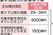児童手当2兆～3兆円増必要か　第2子以降、上積みの場合