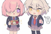 【FGO】制服姿のマシュ＆折田さんイラスト！！　マシュのお弁当美味しそうです！！