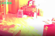 【動画】中国、泣く子供から呼ばれて台所を離れ見に行くと、直後に台所でガス爆発！