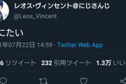 Vtuber レオス・ヴィンセント「しにたい」←鷹宮リオン「レオス・ヴィンセントとしての初ツイートがしにたいなの草」いじられ役として定着しそうだなｗｗｗ