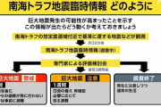 【速報】南海トラフ臨時情報「今後一週間巨大地震に注意」