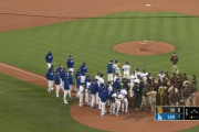 ドジャース－パドレス戦で乱闘騒ぎ　大谷翔平＆松井裕樹もホーム付近に集結→両軍にらみ合い　パドレス・プロファーが激高