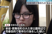 【画像】大久保公園周辺で売春目的の客待ち､女4人を逮捕 インバウンド客狙い 1人は2年で1億1000万円以上稼ぐ
