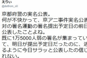 【最悪】京都府警の実名公表「京アニ事件実名公表反対の署名運動」の署名15000人ぶん提出予定日の前日、逃げるように公表
