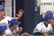 【 GIF 】巨人･小林がDeNA側のベンチに突っ込んだ時の中井の表情w