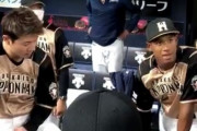 【動画】日ハム黒人ハーフ選手の声出し後、チームメイトが「日サロ行きすぎだろお前」　…人種差別ではと物議