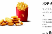 マックのポテトとナゲットを超える食べ物、ガチで存在しないｗｗｗｗ