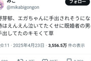 【画像】X民「永野芽郁、エガちゃんには泣いてたくせに既婚者に手出してるのキモくて草」→20万いいねｗ