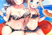【FGO】海の上で仲良くパンケーキを食べる北斎ちゃん＆アビー！！　あぁ＾～