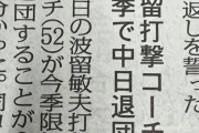 中日　波瑠コーチ退団、和田入閣、松葉FA行使