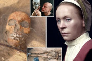ヴァンパイアと怖がられ足に首に鎌をかけられ埋葬された女性は生前はこんな顔をしていた