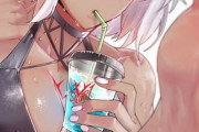【FGO】水着カイニスイラスト！！　ドリンク飲んでるの良いですね！！