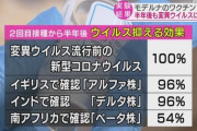 【朗報】モデルナ、デルタ株に対して半年後でも９６％の抗体を維持