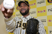 阪神 韓国２０勝右腕・アルカンタラ「優勝に向けて頑張りたい」独走Ｖの使者が入団会見
