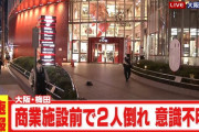 大阪梅田HEP FIVE前で男が飛び降り　下にいた女の子が巻き込まれ意識不明