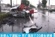 【悲報】女さん(20歳)、飲酒+対向車線はみ出し+2人死傷+ひき逃げ
