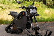 無限軌道はロマン…タイヤからスキー板＆キャタピラへ、スノーモービルにもなる電動バイクが登場！