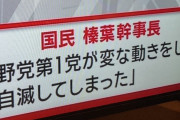 【画像】国民民主党幹事長「野党第1党が変な動きをして自滅してしまった」