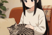 猫が膝のうえに乗ってて動けないんやが