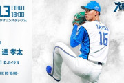 達孝太 10月3日のロッテ戦 予告先発！ 18:00～