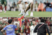 海外「W杯、虹色の旗を持って試合中に乱入する男」