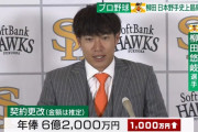 柳田悠岐、年俸6億2000万円　松井秀喜を上回り日本人野手史上最高額に