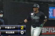 GIF画像　マーティン、ライトスタンドへ特大ホームラン！ロッテが1点追加！！