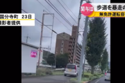【動画】無免許運転「信号待ちするのめんどくさいなぁ…せや！」→歩道でショートカットして逮捕ｗｗｗｗｗ