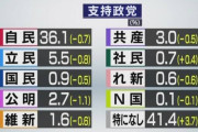 【速報】桜を見る会ガーー！！！ → 現在の支持率がこちらｗｗｗｗｗ