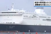 避難者受け入れへフェリー「はくおう」到着