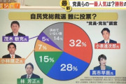 自民党総裁選､党員･党友が対象の支持率調査 小泉進次郎氏が32%で1位