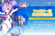 【アズレン】公式アカウントフォロワー数が80万人を突破！次回メンテナンス時に指揮官全員にプレゼント！