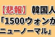 【悲報】韓国人「1500ウォンがニューノーマルになってしまった…」