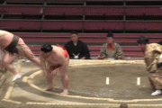 【GIF】千代大海、一回転するwwwwwww