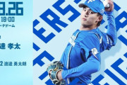 達孝太 8月26日の西武戦 予告先発！ 18:00～