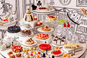 『不思議の国のアリス』スイーツビュッフェがヒルトン東京で開催！モノクロ2次元風デコと鮮やかなスイーツの没入感