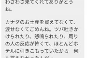 【悲報】J( 'ー`)し「ゆうちゃんカナダのお土産買えなくてごめんね。差別が怖くて外出れなかった」