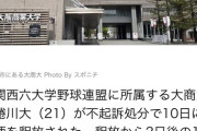 【朗報】ドラフト候補大商大蜷川、不起訴