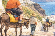 ギリシャの島「100kg以上の観光客はロバに乗れません」体重制限に対する海外の反応