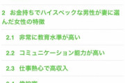 金持ちに選ばれた女の特徴が判明、高学歴、大企業勤め高収入、男を立てる家庭的