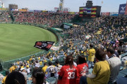 【画像】カープ女さん、甲子園のライトスタンドに座ってしまう